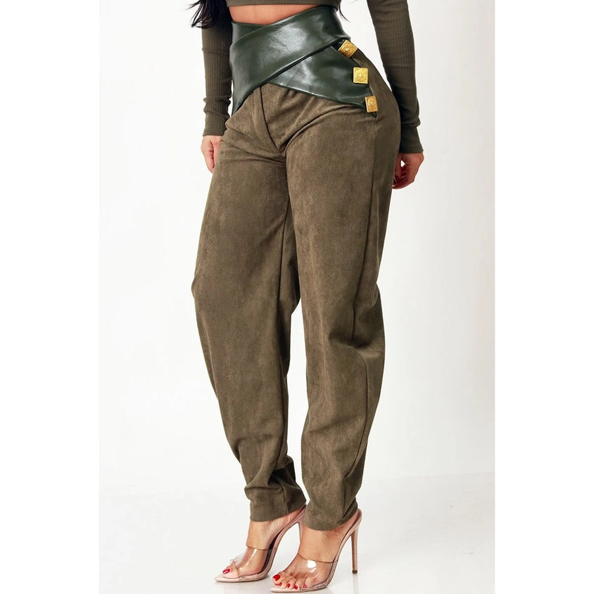 Gold Button Statement Pants