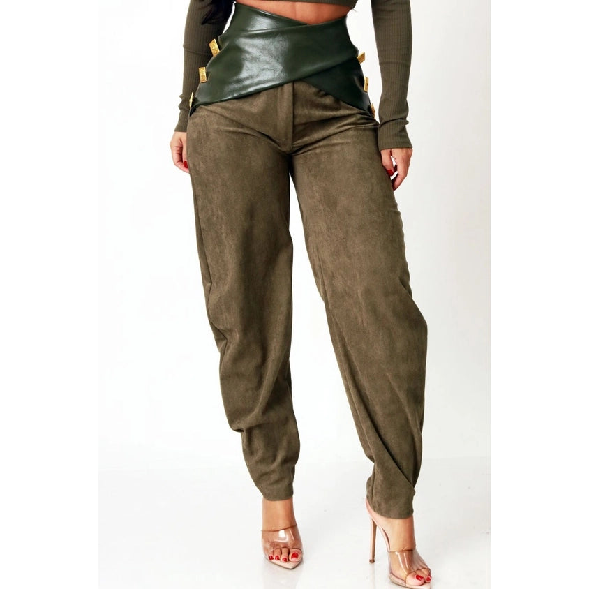 Gold Button Statement Pants