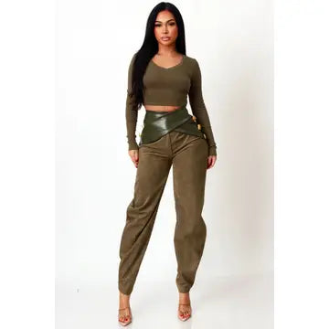 Gold Button Statement Pants