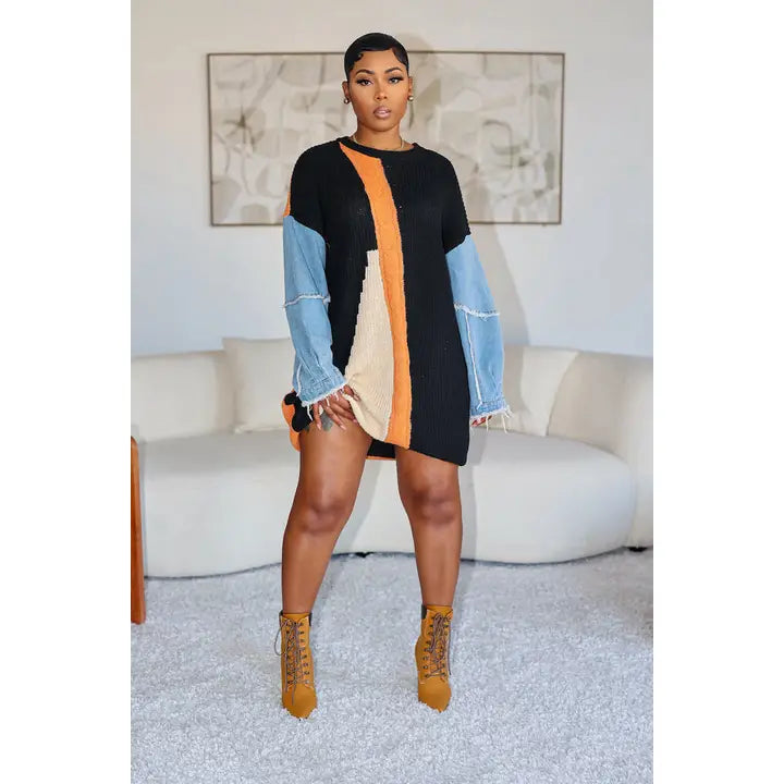 Color Block Sweater Dress