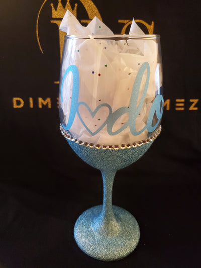 Stemmed Personalized Wine Glass with Custom Text