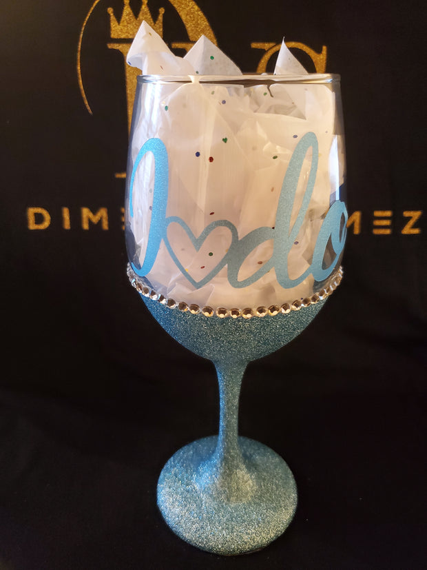 Stemmed Personalized Wine Glass with Custom Text