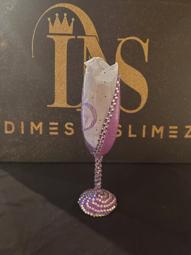 Champagne Flute with Custom Text