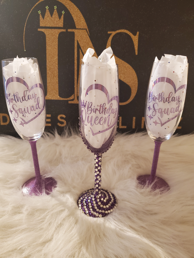 Champagne Flute with Custom Text